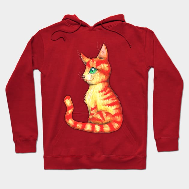 Fiery cat Hoodie by Bwiselizzy